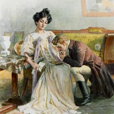 Онегин у ног Татьяны