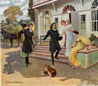 Онегин с Ленским в гостях у Лариных