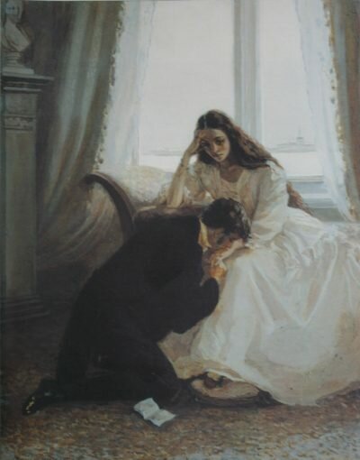 К её ногам припал Евгений